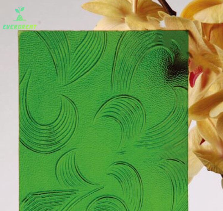 Green Mayflower Patterned Glass